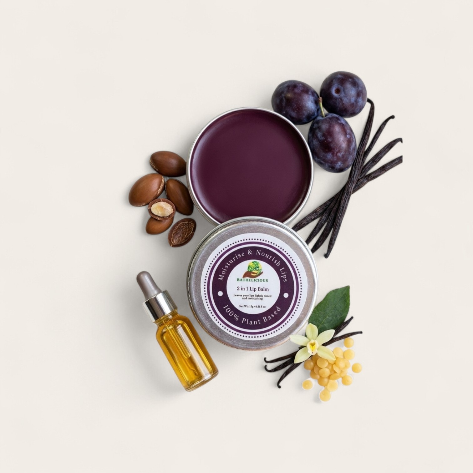 Plum Shade Lip Tint for Soft Hydrated & Naturally Tinted Lips | Bathelicious